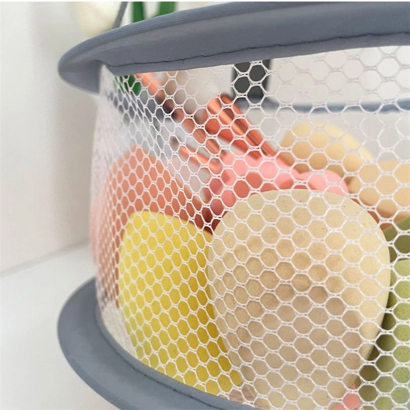 Fashion Pink Gray Makeup Tool Drying Net Home Dormitory Makeup Brush Drying Storage Net Bag Beauty Egg Organizer Hanging Bags 6