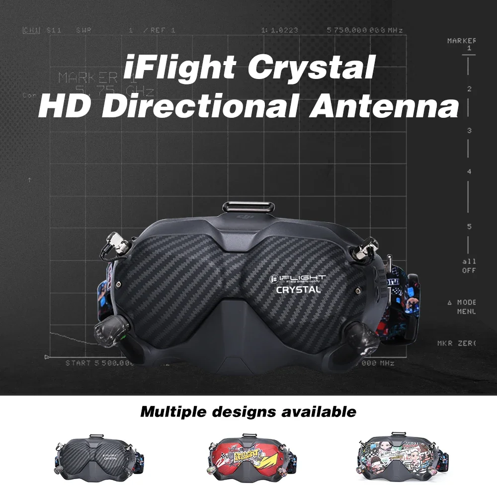 Description Picture 3 of itemiFlight Crystal HD Patch 5.8GHz Directional Antenna Protective Shell with Crystal LHCP Short Omni Antenna for FPV Goggles V2