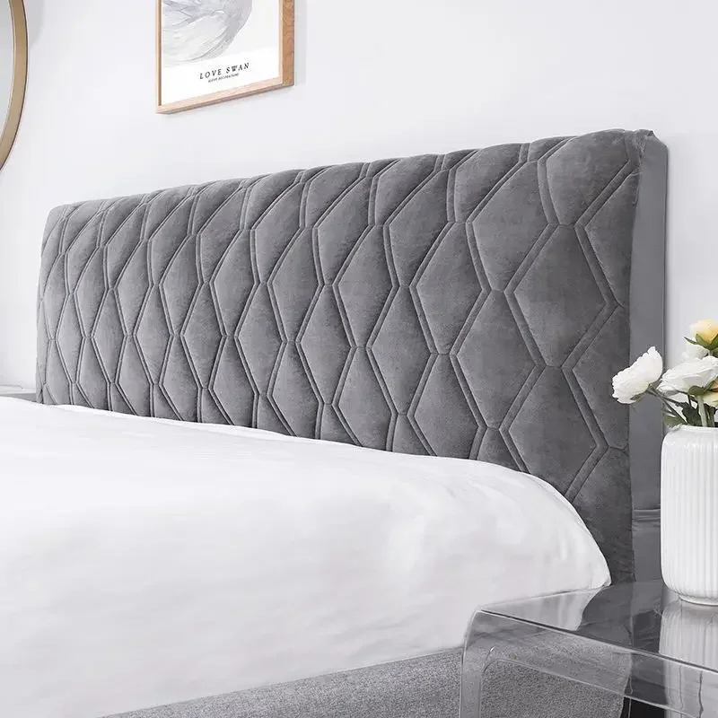 Luxury Velvet Quilted Headboard Cover - Super Soft & Smooth Dust Protector