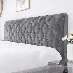 Luxury Velvet Quilted Headboard Cover - Super Soft & Smooth Dust Protector - W200 x H70cm (Dark Gray)
