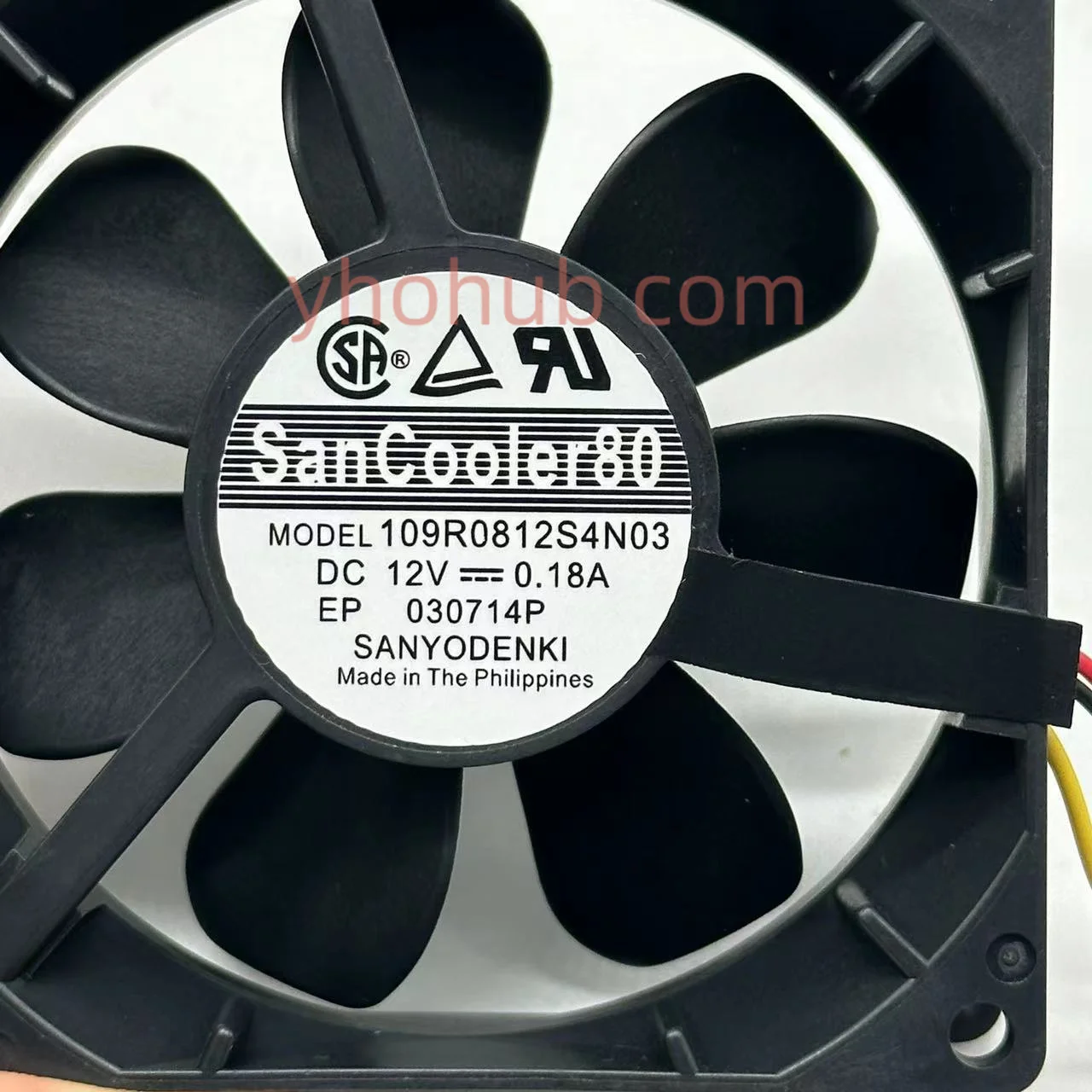 12v 0.18a 80x80x25mm de sanyo denki 109r0812s4n03
