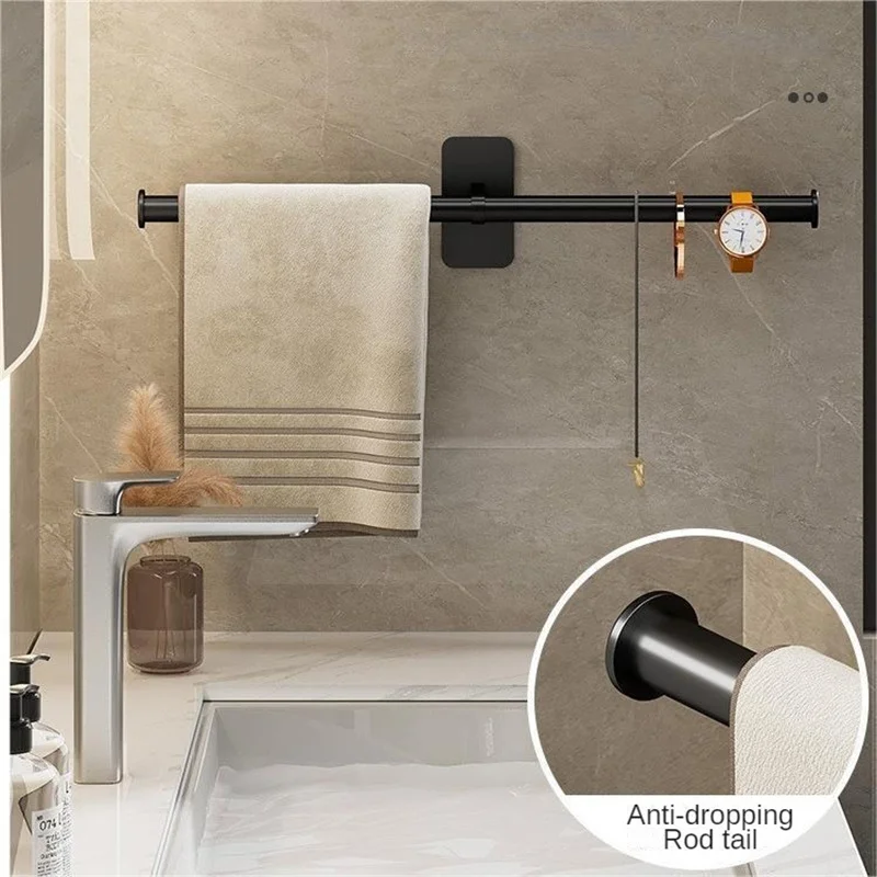 Bathroom Accessories Strong Adhesive Save Space Stylish Design Rugged And Safe Quality No Tools Required Drill-free Towel Rack