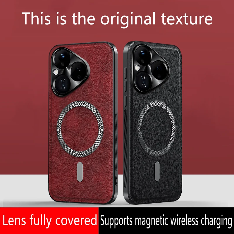 Leather Magnetic Phone Case with MagSafe Compatibility