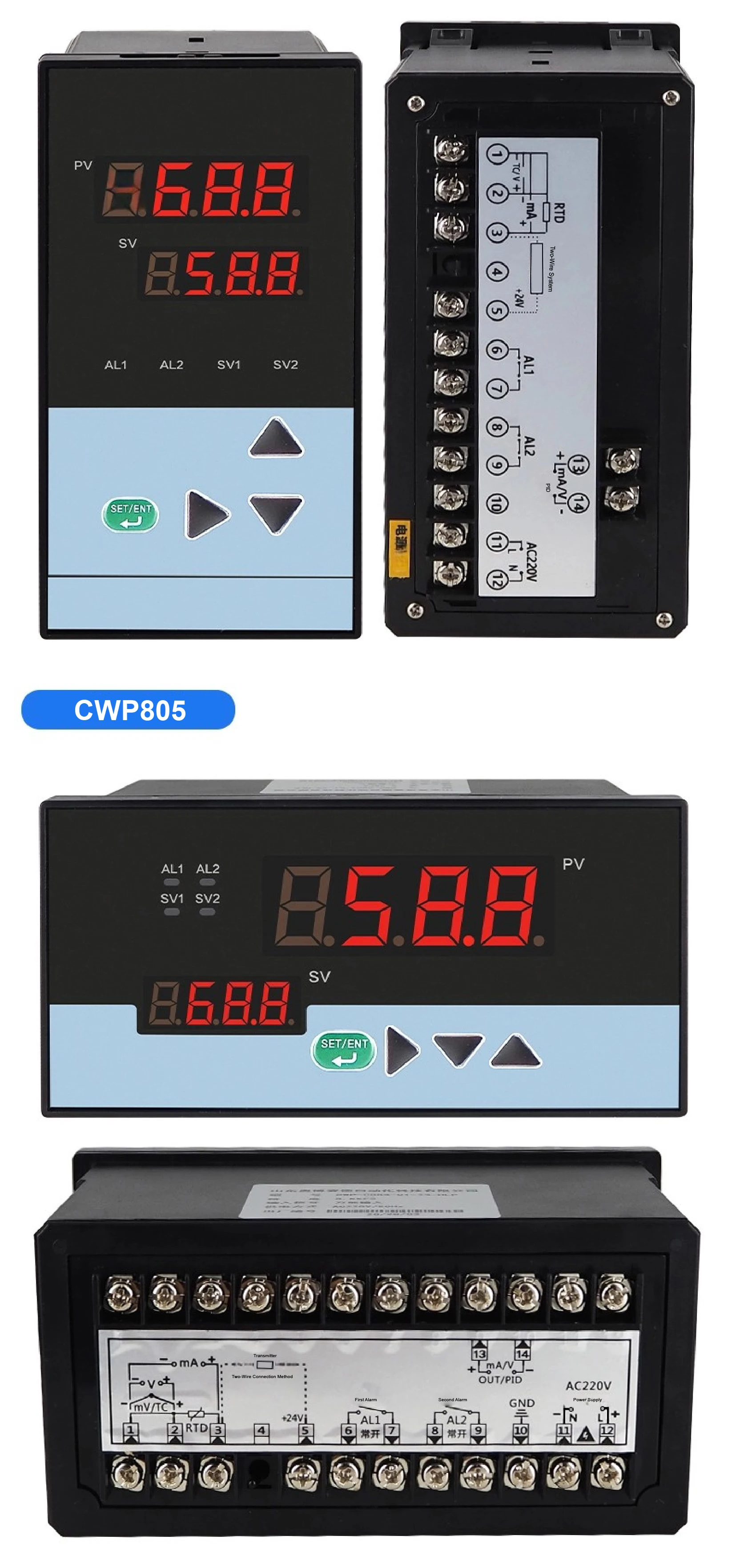CWP Smart PID Controller with Relay Output 4-20mA 0-5V 0-10V Analog Signal for T