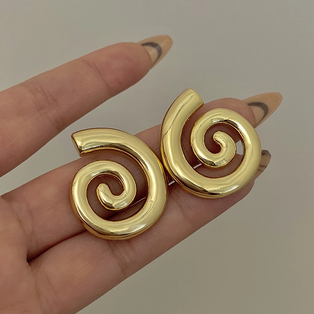 Pendientes Grandes De Disco Chapados En Oro/plata