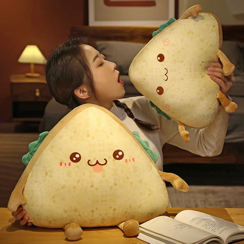 Simulation Food Sandwich Cake Plush Toy Cute Bread Stuffed Doll Soft Nap Sleep Pillow Sofa Bed Cushion Creative Birthday Gift 5