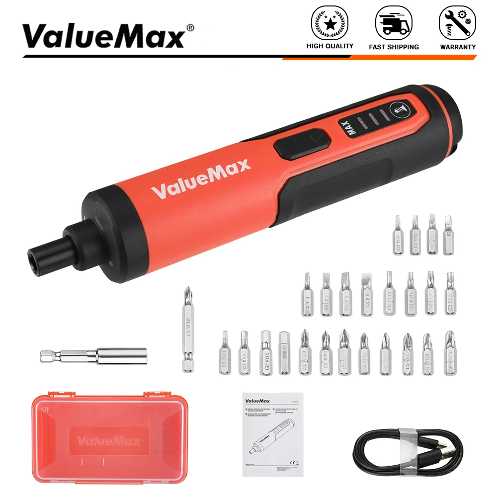 

ValueMax 3.6V Electric Cordless Screwdriver Set Mini Smart Electric Screwdrivers USB Rechargeable Lithium ion Battery Power Tool