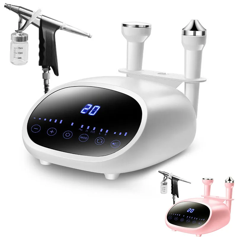 

3/2 in 1 Ultrasonic Face Tightening Oxygen Injection Beauty Apparatus High Frequency Vibration Massager Face Cleansing Spray Gun