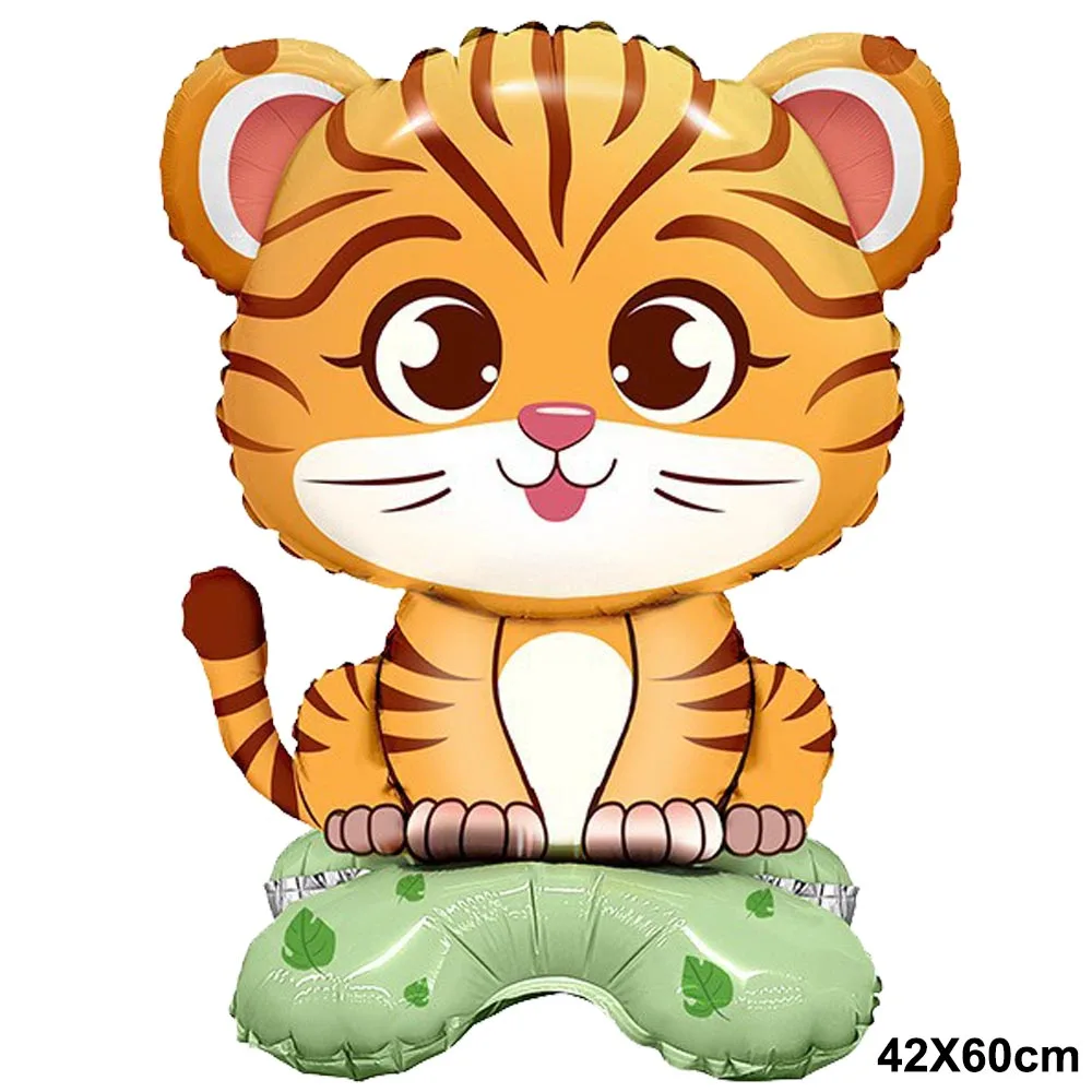 

3D Tiger Balloon Walking Animal Balloons Standing Jungle Safari Foil Balloons Kids Birthday Party Decorations Baby Shower Ballon