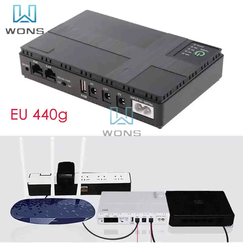 UPS Uninterruptible Power Supply 10400mAh 5V 9V 12V 2A 15V 24V 1A Battery Backup Unit Output for Wireless Router EU Plug uninterruptible power supply portable ups mini ups