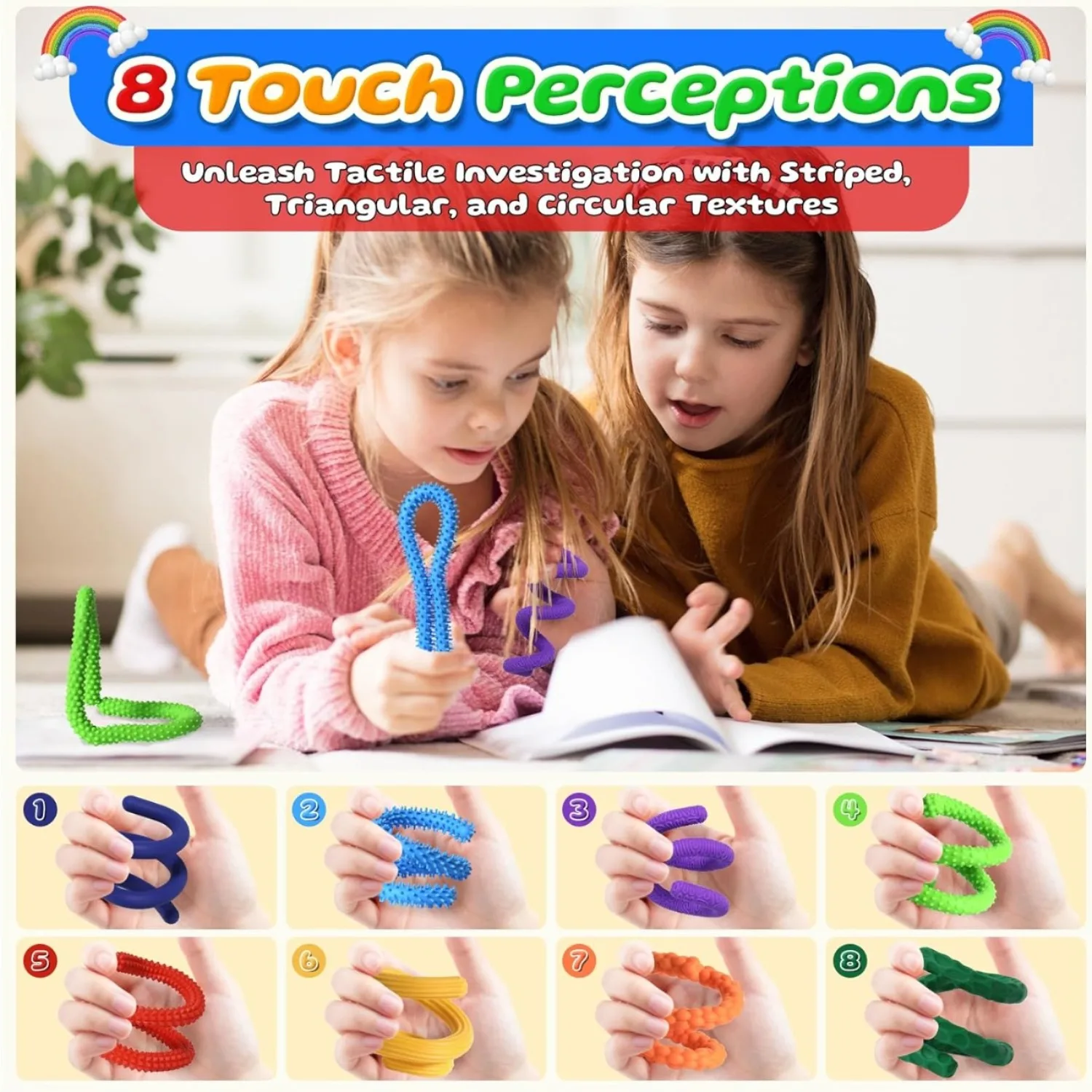 Fidget Toys Sensory Stick, Texture Quiet Twisting Fidget Toys for Adults and Kids, Durable Bendable Stress Relief Sensory Toys - 5