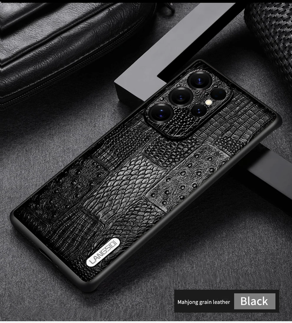 LANGSIDI Genuine Leather Retro Phone Case For Samsung Galaxy S 25 S25 S23 S24 Ultra S24 Plus S25Plus S25Ultra Luxury Back Cover S55567b027a3248e9a6fc4f895121a3d2E