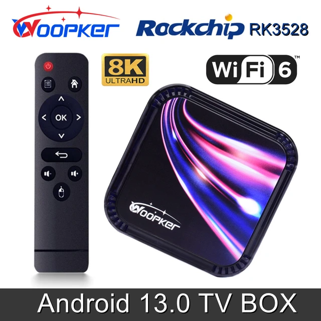 Android TV Box 13.0 4GB RAM 64GB ROM RK3528 WiFi 6 Smart TV Box RGB Light  Set Top Box BT5.0 Ultra HD 1080P 4K 8K HLG Mode HDR10+ WiFi 6 USB 3.0