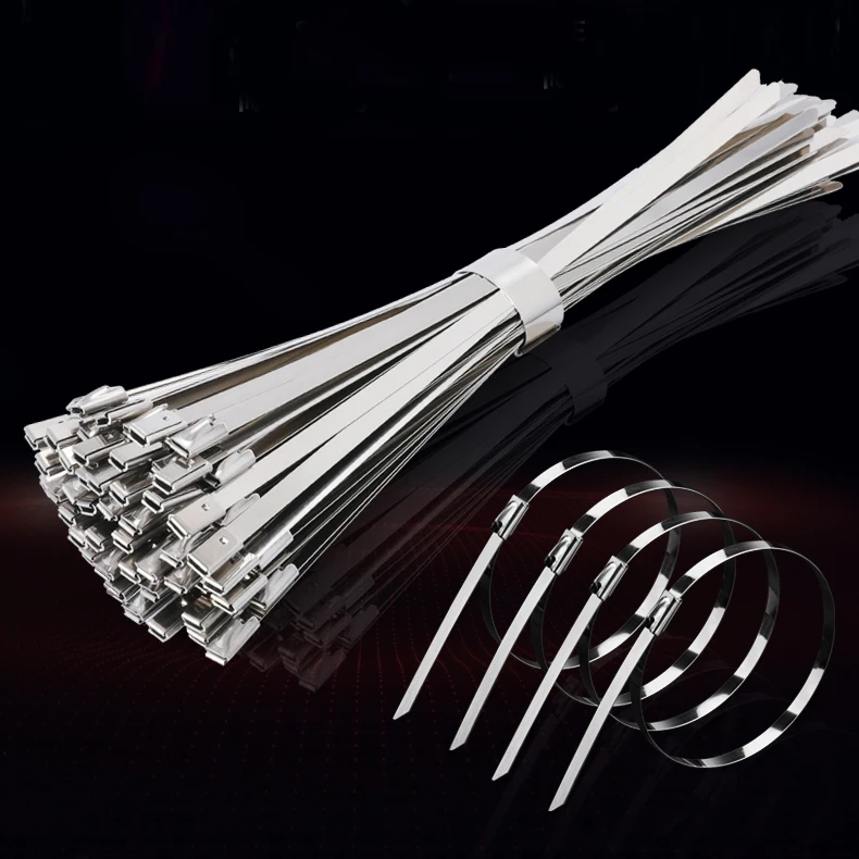 304 스테인레스 스틸 금속 자동 잠금 케이블 타이 20 개, 4.6MM, 다기능 지퍼 배기 잠금 케이블 타이 150/200/300mm