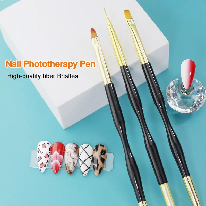 

Arte Clavo 3/5PCS Double Head Nail Art Brush Set Acrylic French Stripe Nail Art Liner Brush Gel Polish Design Painting Maincure