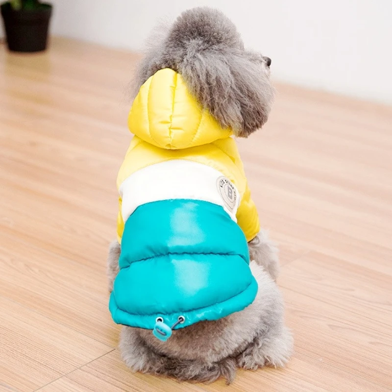 겨울용 강아지 다운 패딩 재킷 따뜻하고 부드러운 강아지 옷 패션 강아지 재킷 귀여운 단색 고양이 코트 애완 동물 의상 프렌치 불독 옷