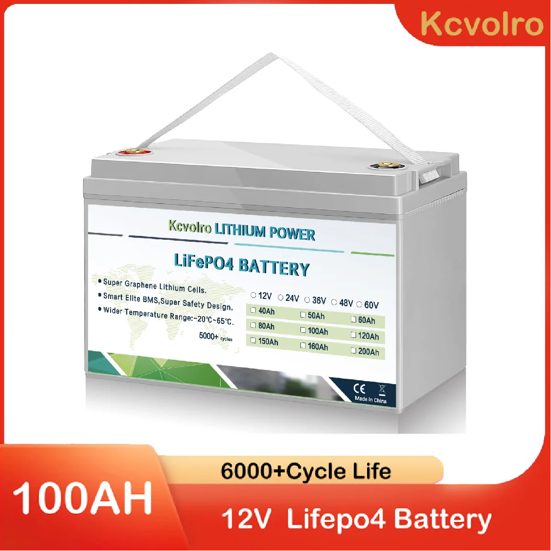LiFePO4 Akku 24V 100Ah Lithium-Eisen-Phosphat Batterie für Camping Bo