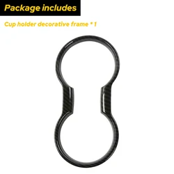 Front Water Cup Holder Decorative Trim Cover (Black)