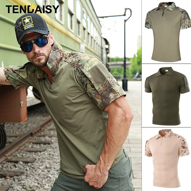 

Men T-shirt Quick Dry Short Sleeve Tactical UMP Horned Lizard Training Combat Outdoor Hunting Shirts Summer Polo Jersey Tops New