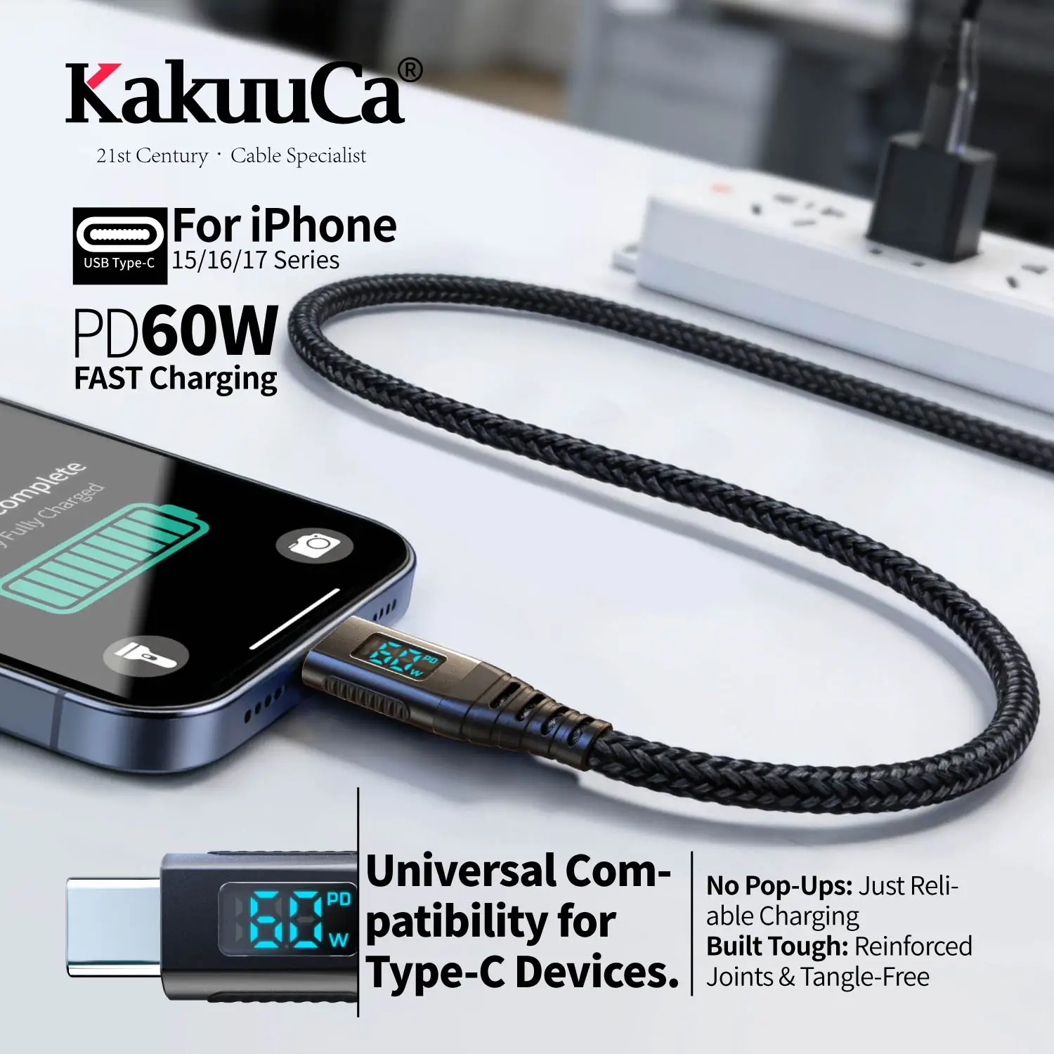 Premium 3-Pack USB A to USB-C Fast Charging Cables (1m, 2m, 3m) 3.1A