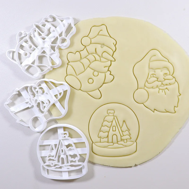 

Christmas Cookie Cutter Man Santa Claus Mold Stamp Kids Christmas Party Embosser Biscuit Mould Baking Decor Supplies
