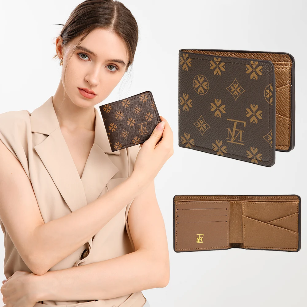 2023 New Women Wallets Fashion Fold PU Leather Top Quality Brand Card  Holder Classic Female Purse Luxury Wallet