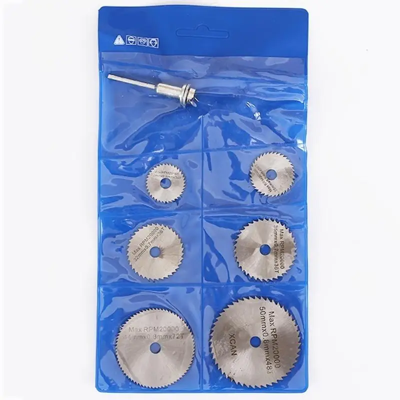Drill 6pc 1/8" Shank High Speed Steel Mini Saw Blades with Mandrels for Dremel Foredom Rotary Tool