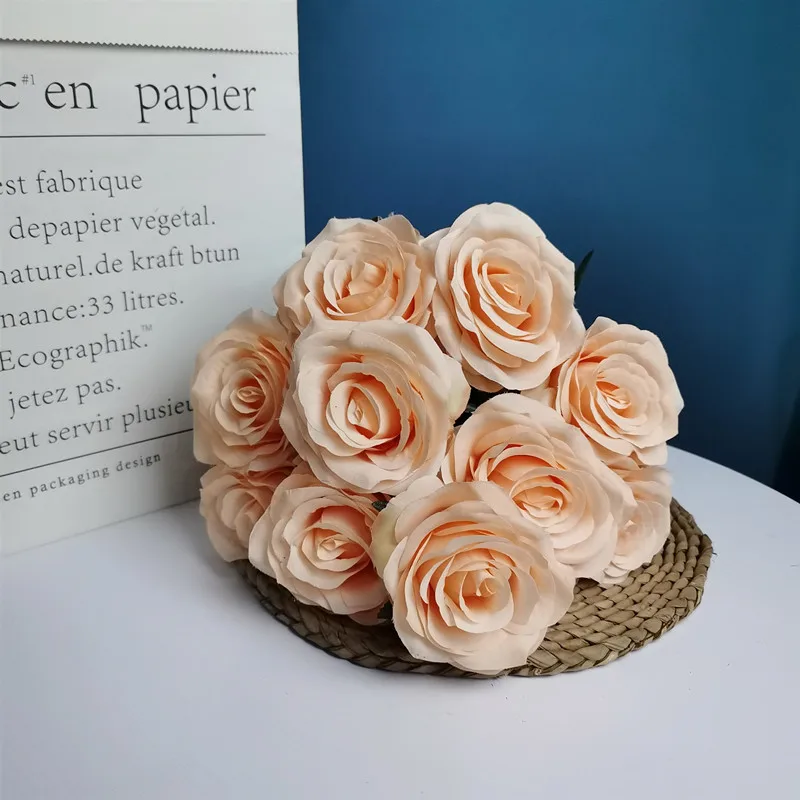 Exquisite Dutch Rose Bridal Bouquet - Elegant Artificial Floral Decoration for Weddings, Home Decor, and Photography Props