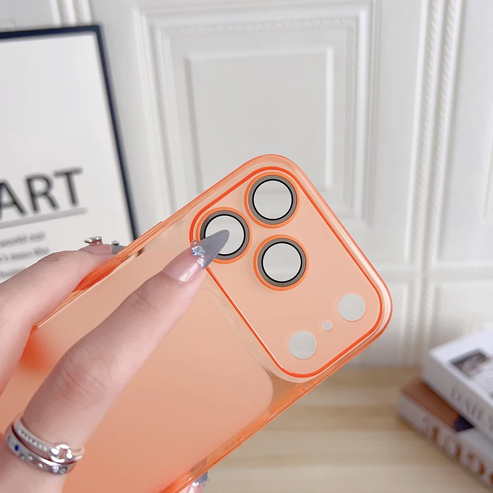 รูปสินค้า เคสซิลิโคนนิ่มบางเฉียบ ปกป้องกล้อง iPhone 17 Air 16 Pro Max สีส้มด้านลูกกวาด