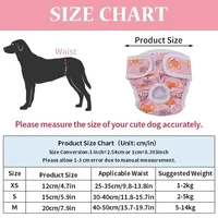 Couches lavables pour chien, pantalons physiologiques, imprimé de dessin animé mignon, sous-vêtements pour chien féminin, culotte hygiénique pour chien, pañales para perros 6