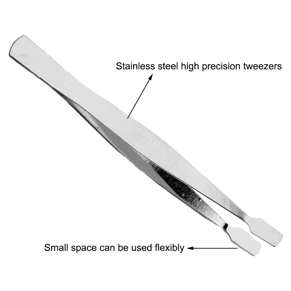 

4PCS Repair Tweezers Thickened Stainless Steel Dressing Straight Bent Clip Tool Combination Pliers Hand Tool Accessories