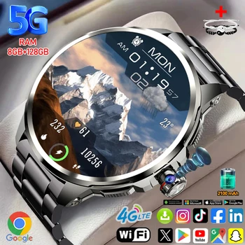 5G/4G Completo Netcom 8GB + 128GB di RAM Astuto Della Vigilanza 1.95 pollici 720*720 AMOLED 2100mah Batteria 900W Macchina Fotografica GPS WIFI Google APPS Smartwatch