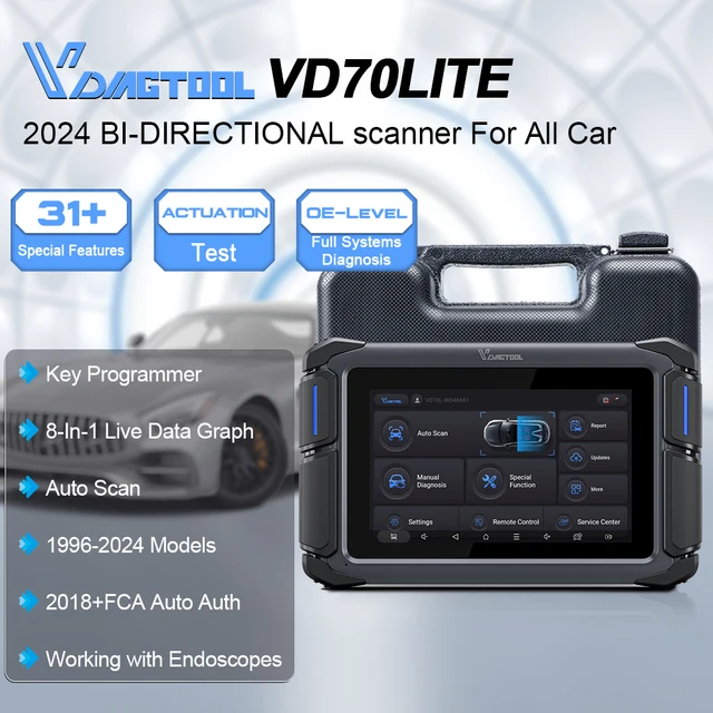 NEWEST VDIAGTOOL VD70 Lite AUTOMOTIVE SCANNER OE FULL SYSTEM DIAGNOSTIC TOOLS FCA Bi Directional Control CAN
