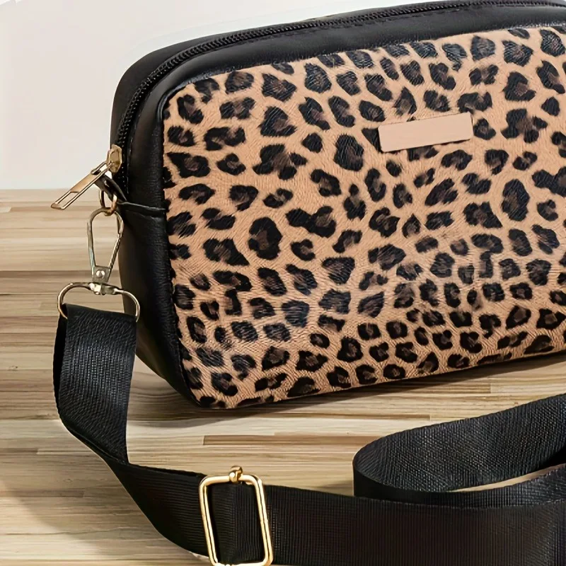 Leopard Print Crossbody Bag for Women, Fashion Casual Shoulder Bag, Lightweight Purse, Versatile for Office, Daily, Going Out