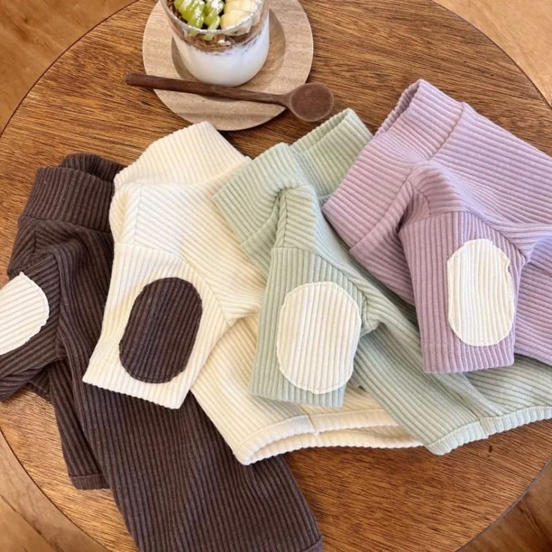 Fashion Pet Dog Bottoming Shirt Puppy Solid Color Clothes Winter Teddy Warm Two Legged Clothing Pet poodle Pullover Dog Jackets For Pet Clothes