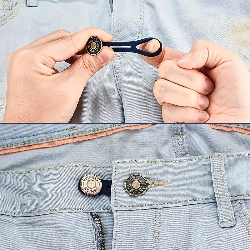 5팩 조절 가능한 청바지 버클 익스텐더, 남녀 공용 빈티지 허리 확장기 내구성 있는 금속 클립 포함