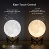 3 Color Rechargeable 3D Print Moon Lamp Touch Moon Lamp LED Night Light Children's Night Lamp Bedroom Decoration Birthday Gifts 4