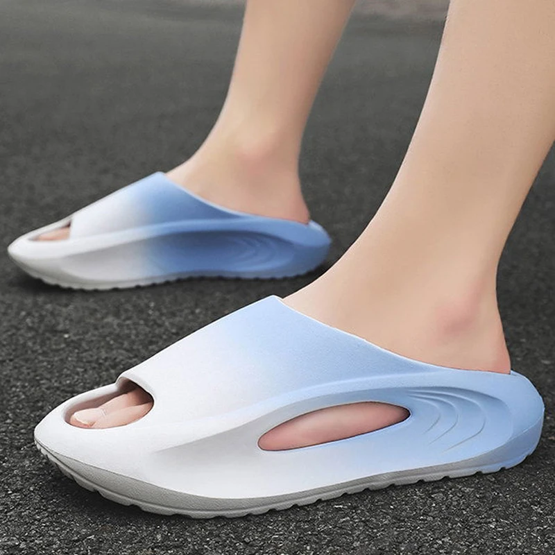 Comwarm New Men's Summer Sports Sandals Fashion Thick Sole EVA Slippers Soft Hollow Unisex Leisure Sandals Non-slip Beach Shoes