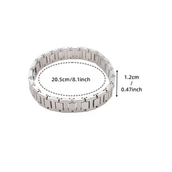 Stainless Steel Minimalist Punk Style Bangle Watch Strap - Fashion Jewelry Gift - 20cm (Steel)