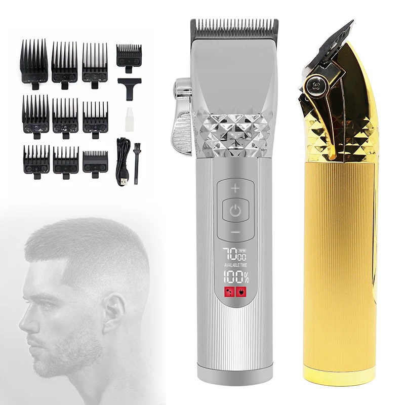 

Barber Men's Cordless Hair Trimmer Rechargeable Razor Professional Hair T-blade Clipper for Good Hairstyle