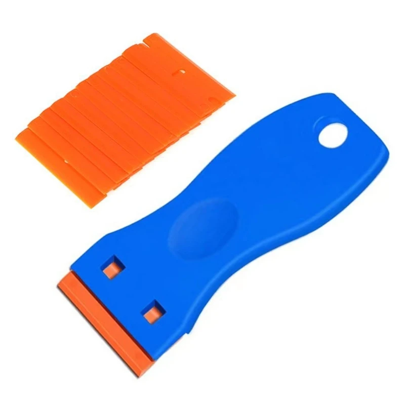 

Scrapers Plastics Scraper with 10 Pcs Replacement Sticky Removal Tool for Removing Glue Sticker Decal