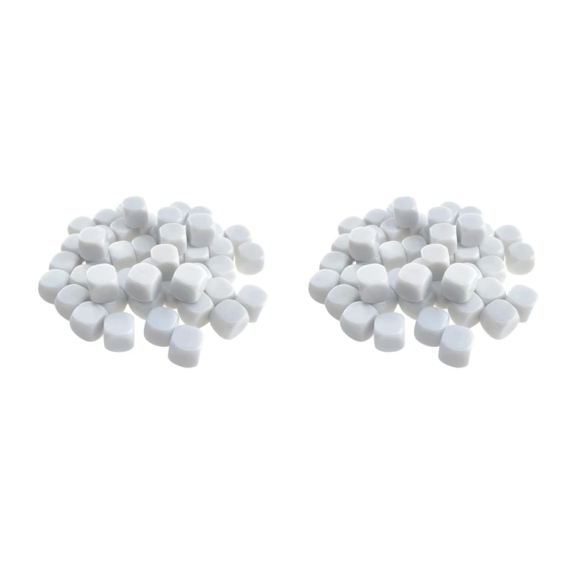 

Набор пустых белых игральных костей 100, 16 мм, акриловые закругленные Искусственные кости D6 для игр, искусственных костей, веселых самодельных наклеек и обучения математике