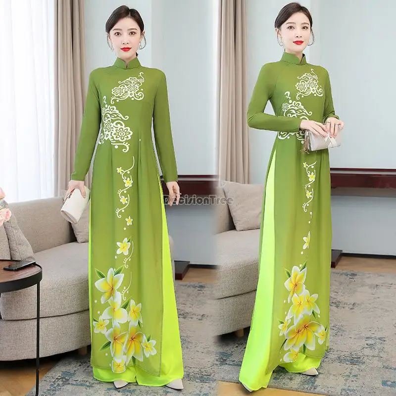 copper brass chinese crafts asian exquisite tibetan buddhism green tara god godness kwan yin buddha statue sculpture Green slim vietnam aodai long sleeve dress women traditional chinese vintage elegant qipao top+pants sets asian chiffon dress