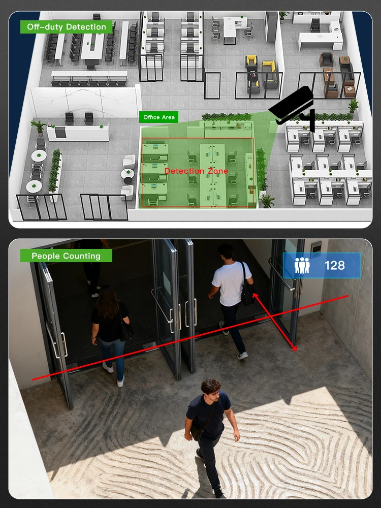 C-R, PoE 보안 기능 탑재, 4K 8MP IMX415 PTZ 전자 펜스, 사람 및 차량 감지, 양방향 오디오, TF 카드 슬롯, 감시 PM3 G.C