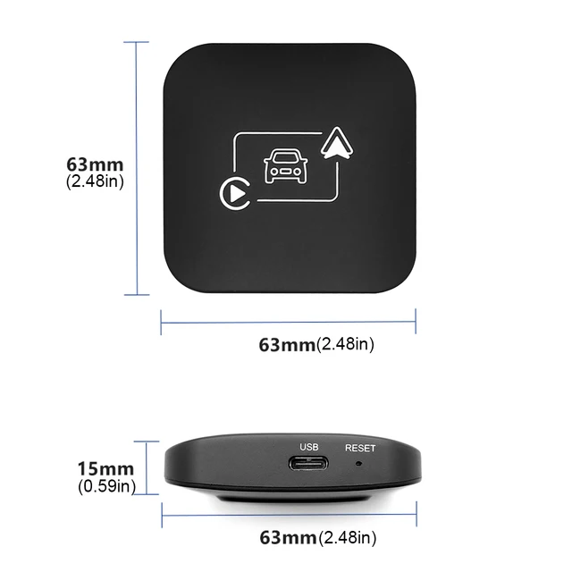 Wireless CarPlay Android Auto AI Box Adapter BT WiFi Auto Connect Android 11+ System for Factory Wired CarPlay Android Auto Cars 6