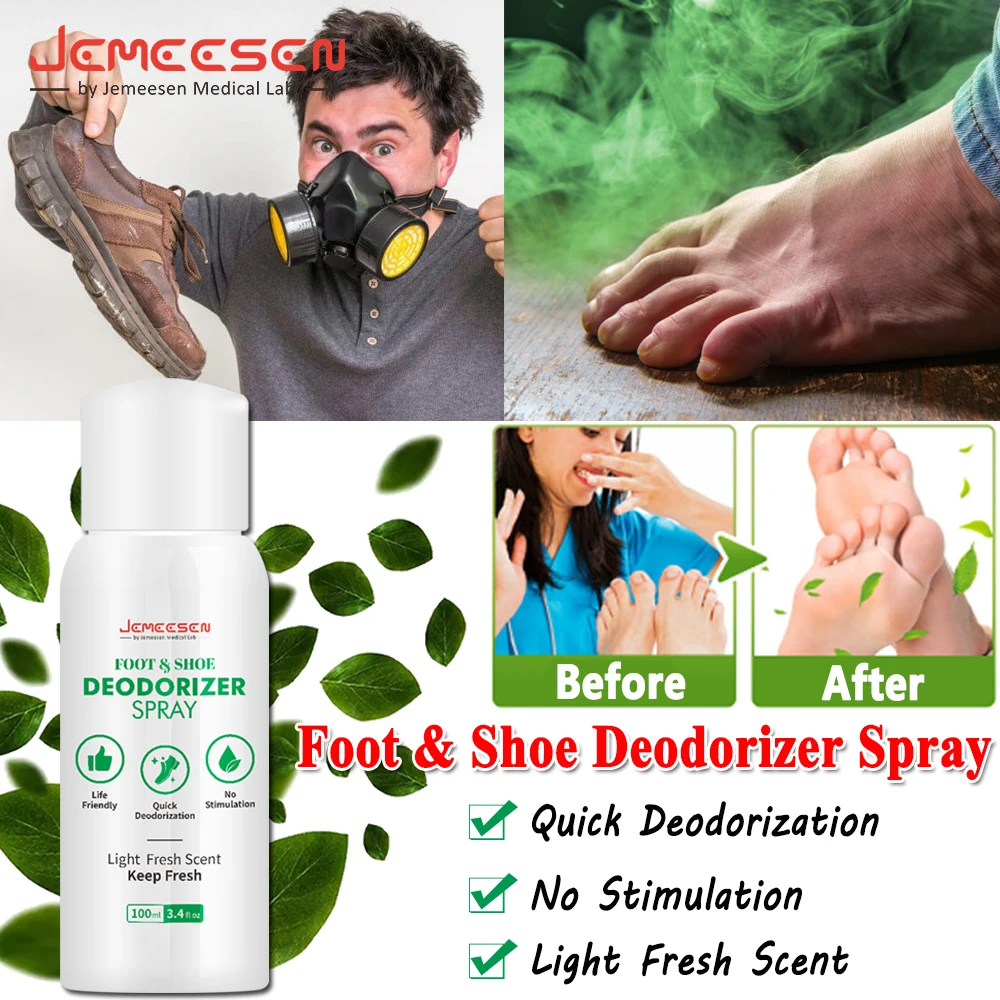 Description Picture 2 of itemJemeesen 100ML Foot Shoes Deodorizer Spray Foot Deodorant Spray Remove Feet Odor Freshener Shoes Odor Eliminator Socks Foot Care