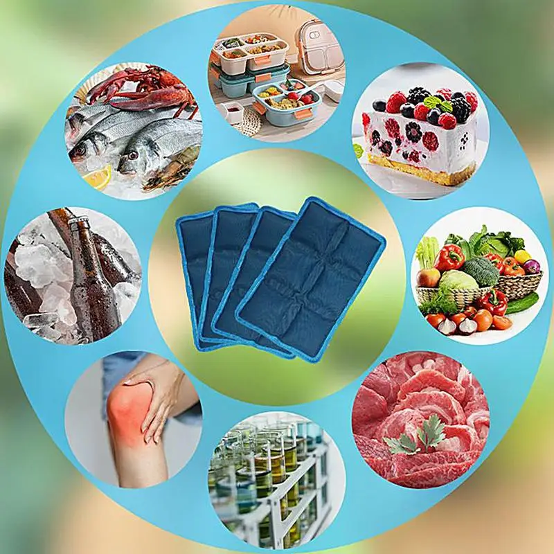 Ice Packs For Lunch Long-Lasting Cold Gel Bag Reusable Freezable Ice Gel Packs For Travel Hiking Beach Camping Sports