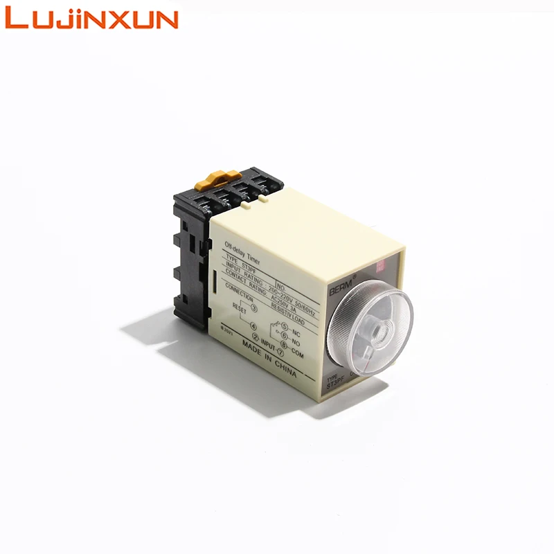 LUJINXUN ST3PF Power-off Delay Relay Timing Time Relay DC12V AC220V Time Range 1/3/6/10 Seconds
