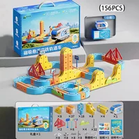 Beijess Stem Montessori Toy Electric Magnetic Track Train For Kids - Diy Tracks, Brain Development Learning Set Christmas Gift