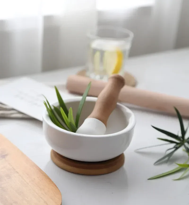 Household ceramic pepper grinder pepper masher grinder food mortar and pestle